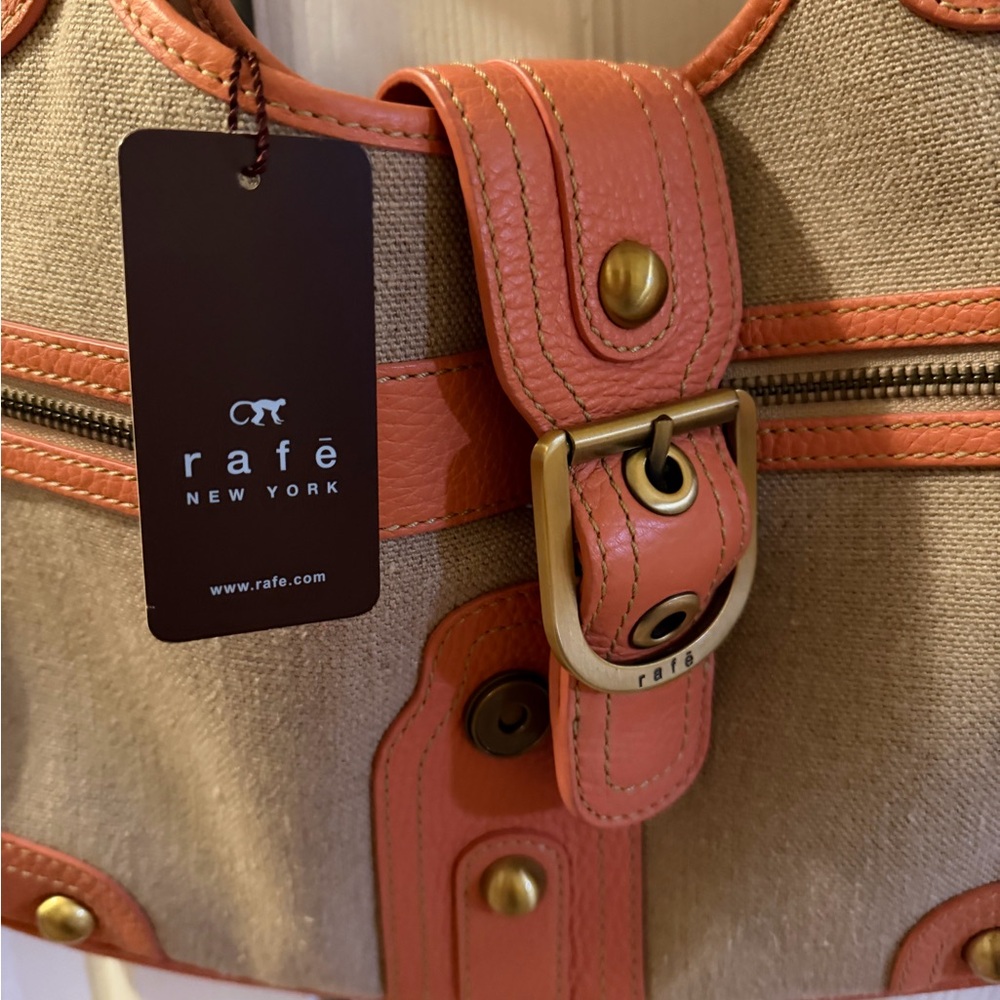 Rafé New York Beige and Coral Shoulder Bag